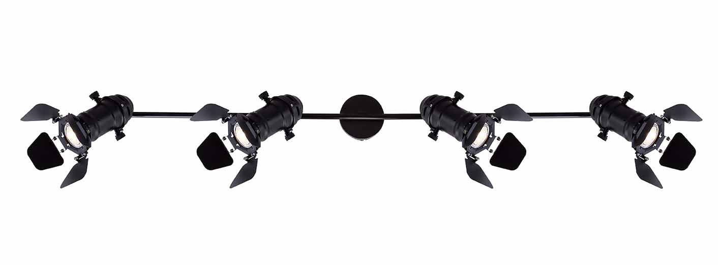 Spot industriel noir 4 lumières projecteur de film Globo Egon – Image 3