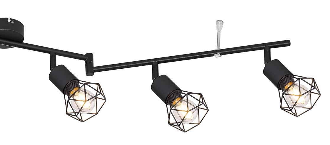 Spot noir 6 lumières avec capot grille Globo Xara I – Image 2