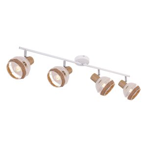 spot-scandinave-4-têtes-blanc/naturel-tissu-de-chanvre-globo-widy-54021-4