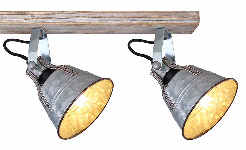 Spots en bois rural blancs Globo Gunther I – Image 4