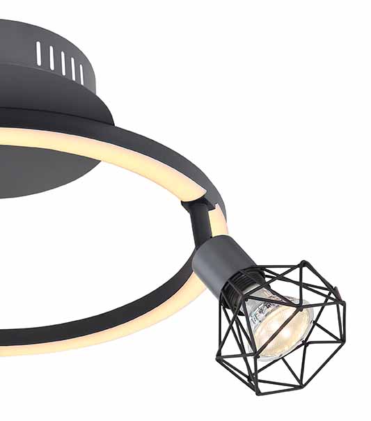 Spots gris avec suspension circulaire Globo Jutta – Image 3