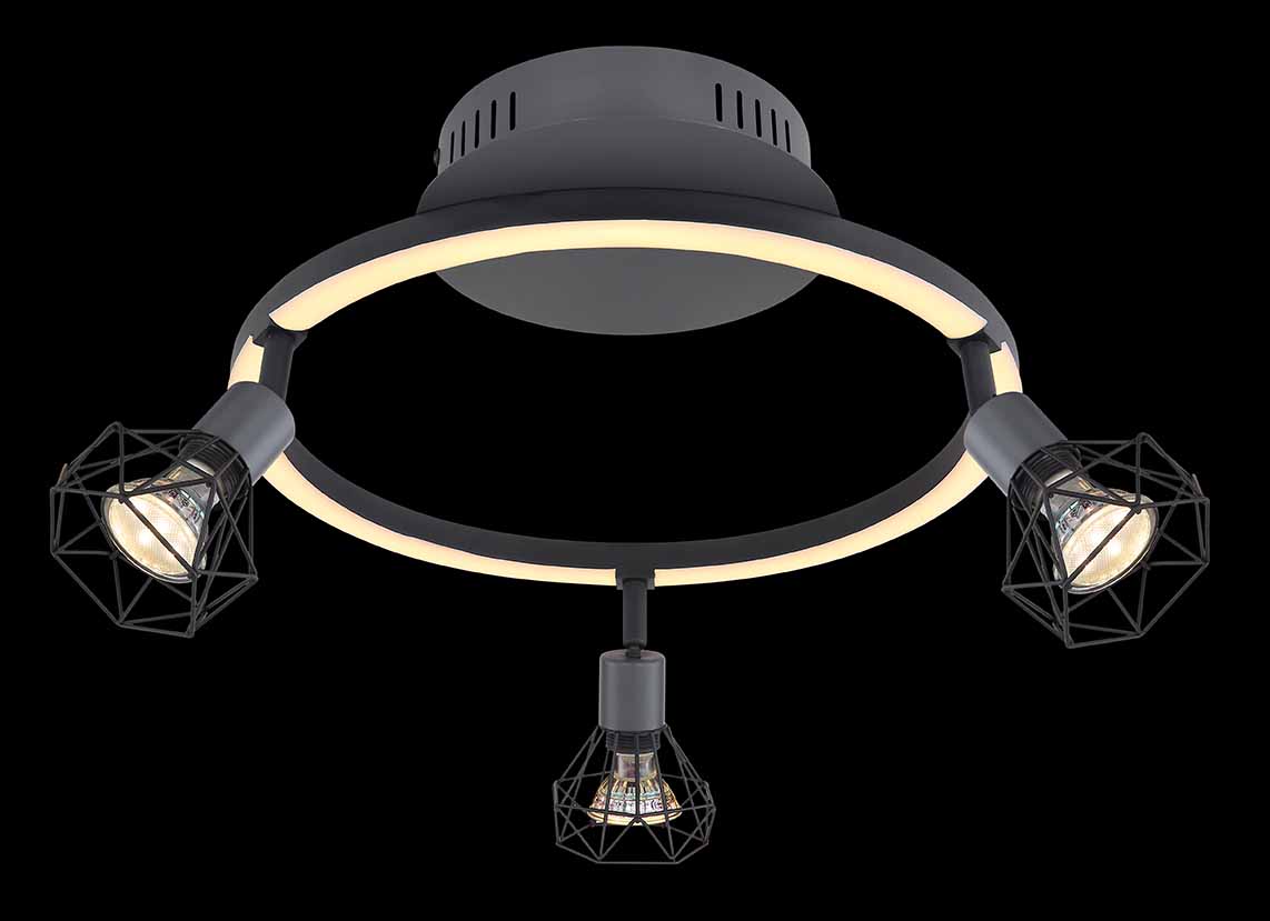 Spots gris avec suspension circulaire Globo Jutta – Image 4