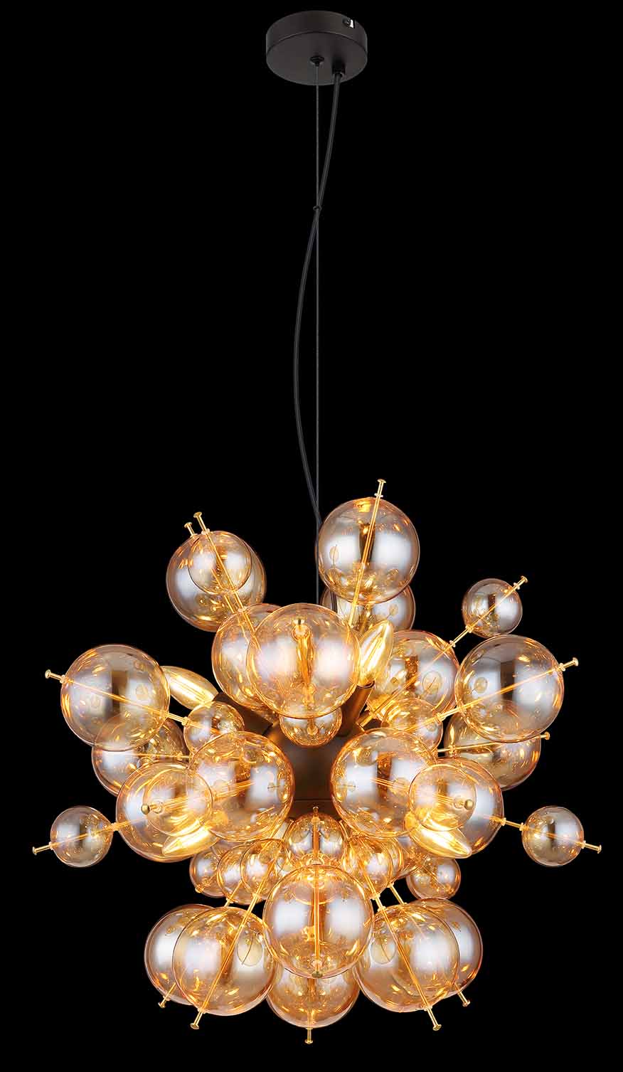 Suspension Art Déco noire en métal Globo Udo – Image 3