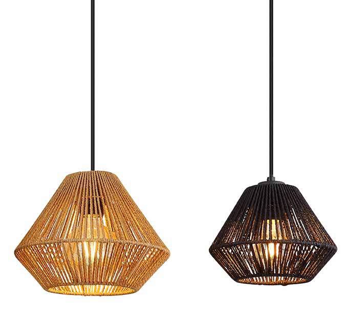 Suspension bohémienne noire en métal et corde Globo Houdini – Image 3