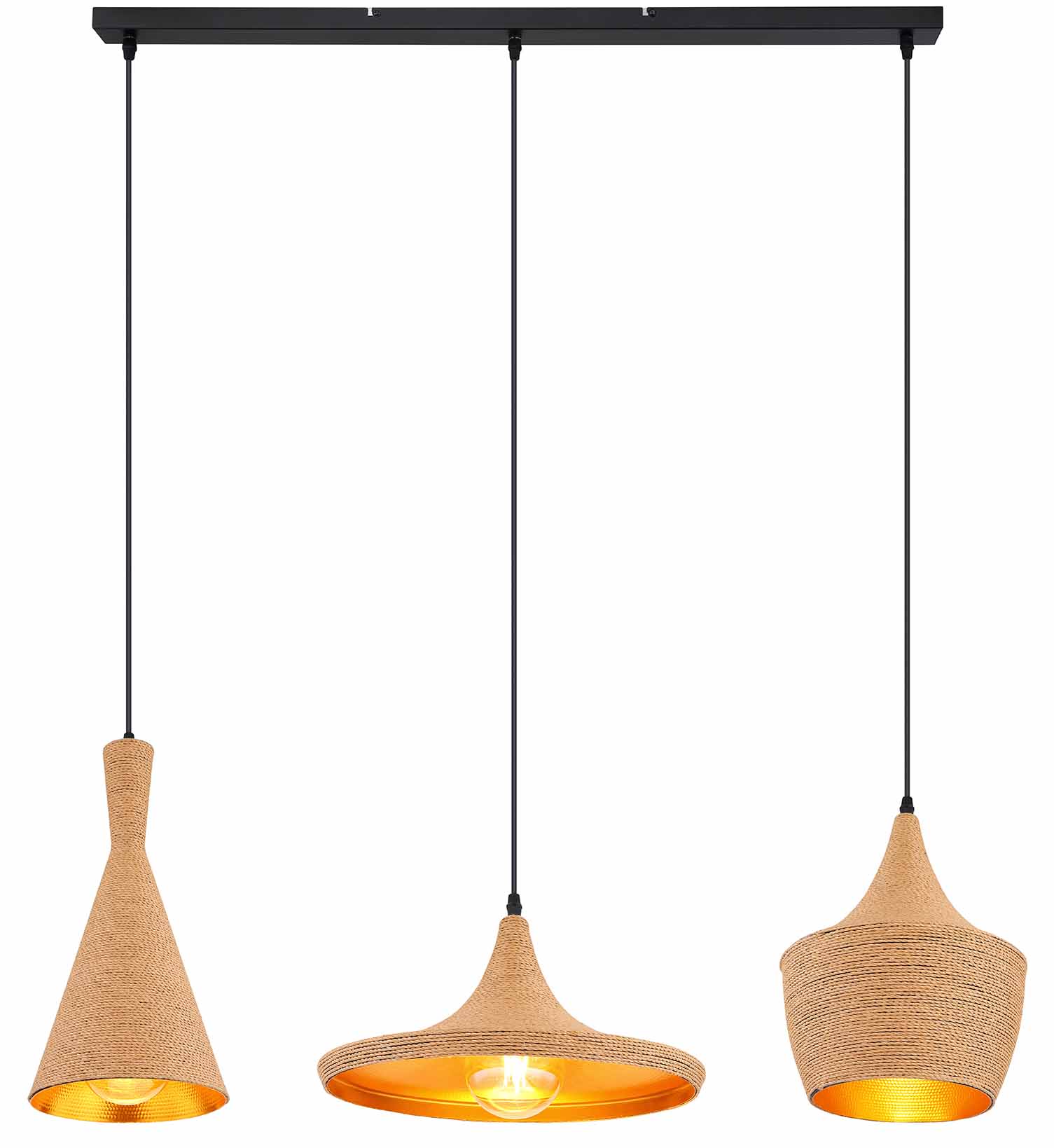 Suspension bohémienne noire en métal Globo Ludmilla – Image 2