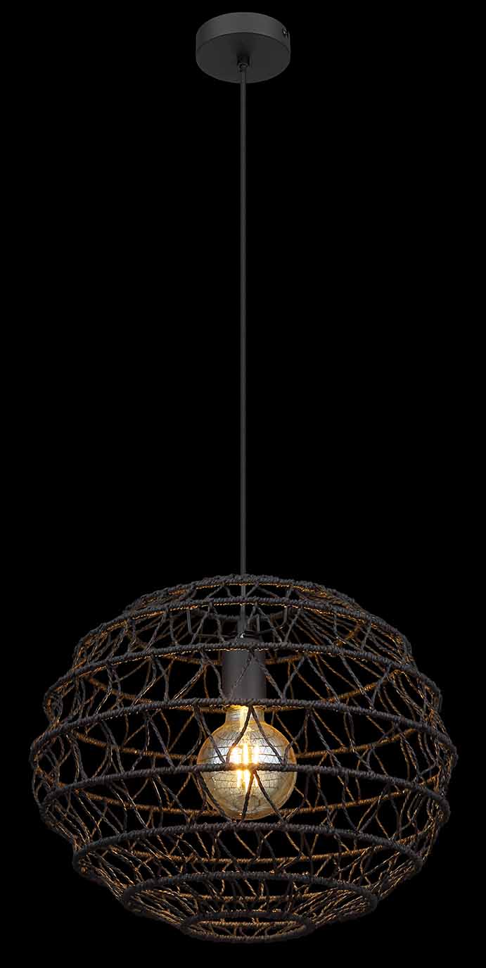 Suspension bohémienne noire en métal Globo Senni – Image 3