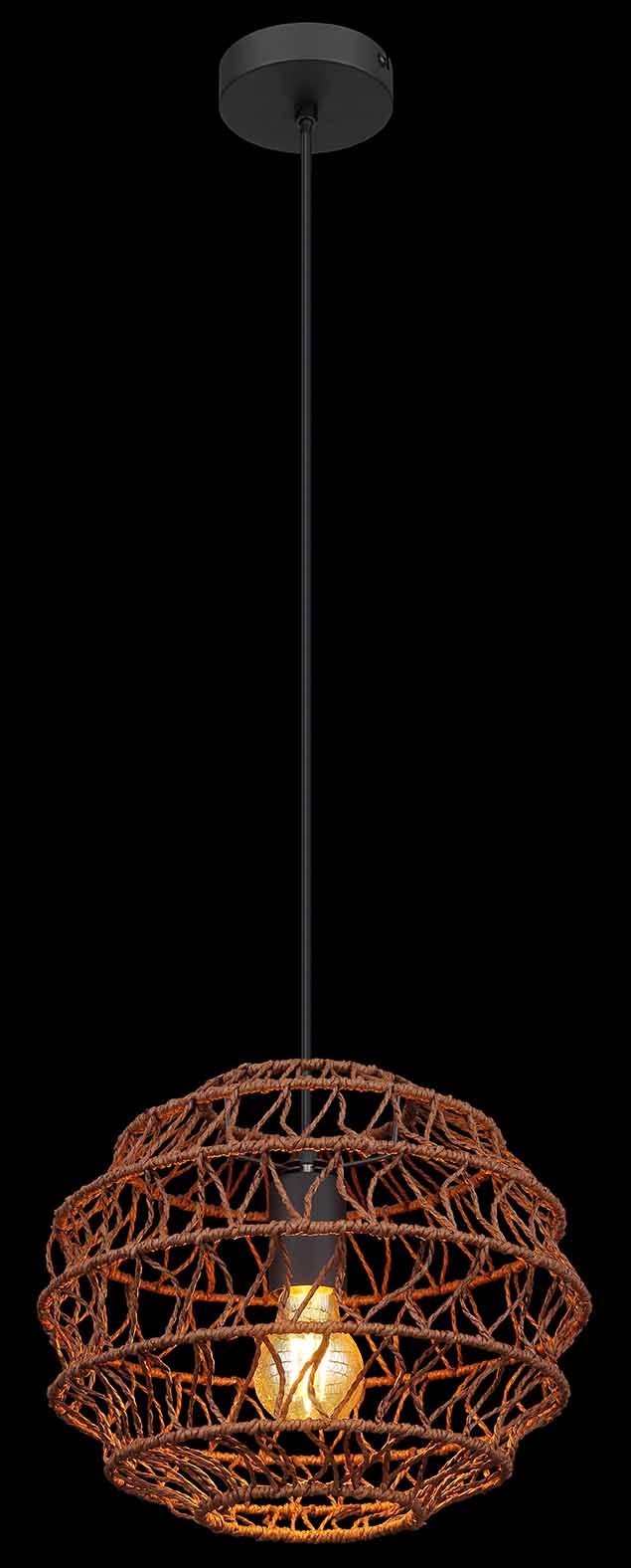 Suspension bohémienne noire en métal Globo Senni – Image 3