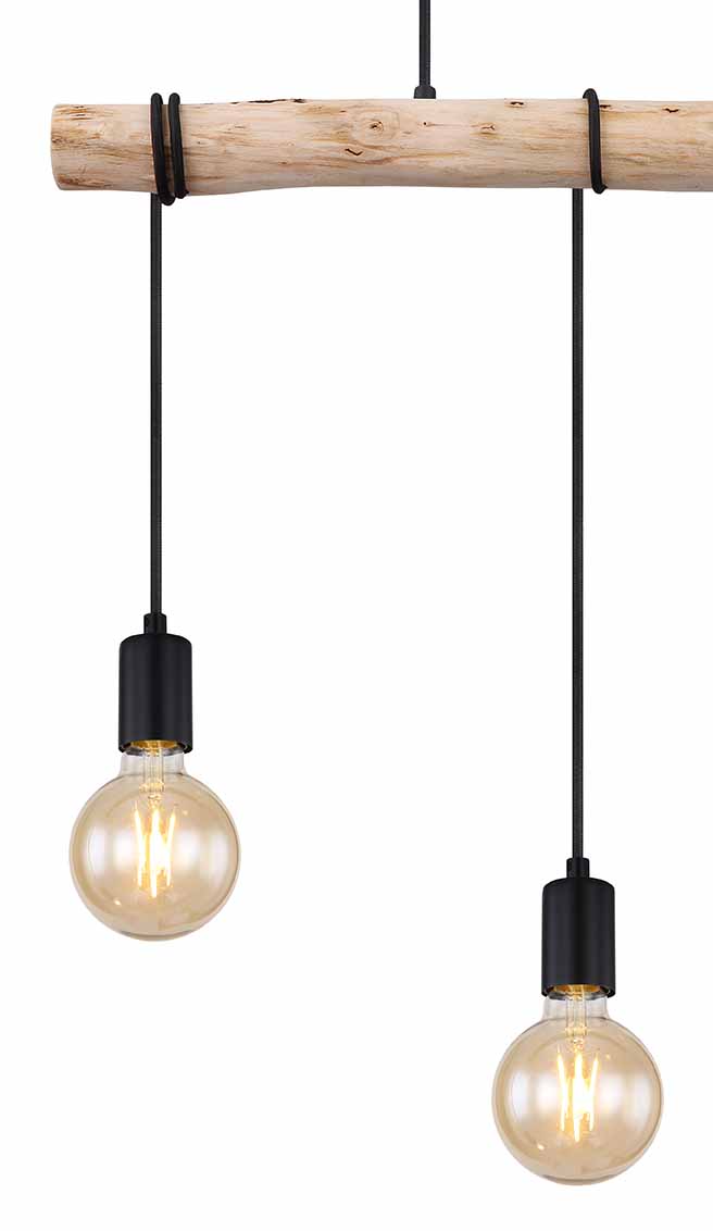 Suspension campagnarde noire en métal Globo Gregor – Image 3