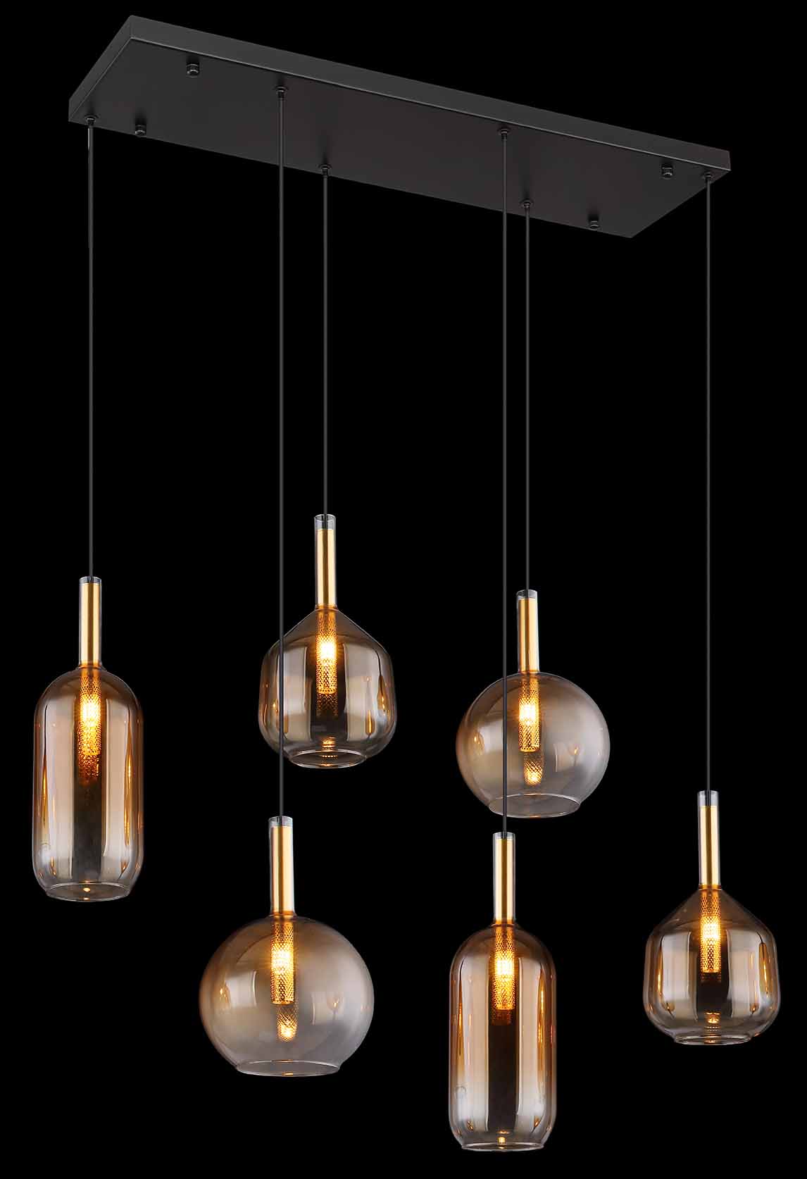 Suspension classique en métal et verre doré Globo Lopusa – Image 4