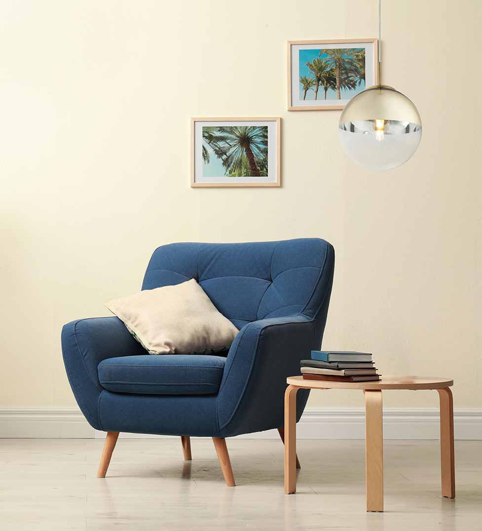 Suspension classique en métal et verre doré Globo Varus – Image 4