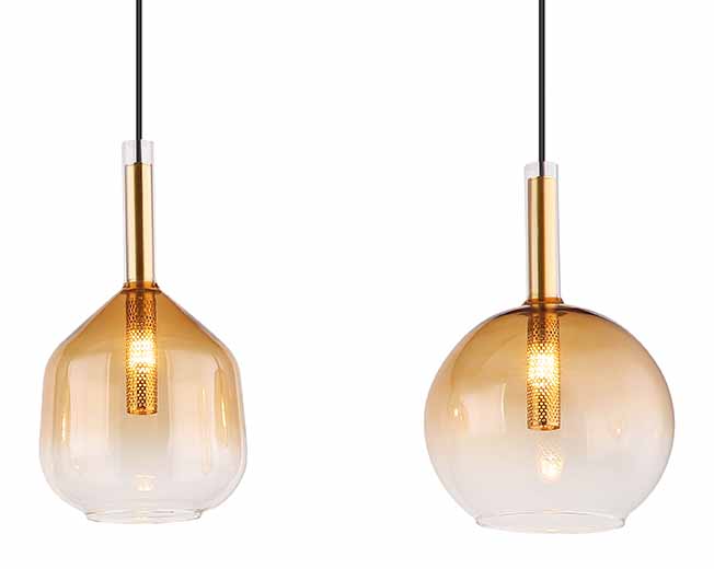 Suspension classique en métal or-noir Globo Lopusa – Image 3