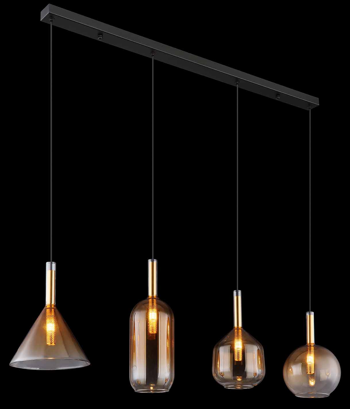 Suspension classique en métal or-noir Globo Lopusa – Image 4