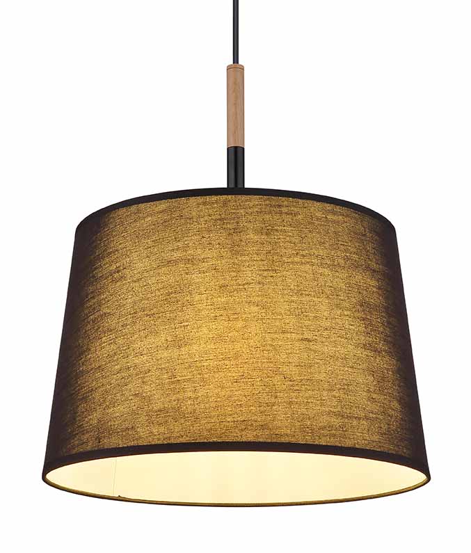 Suspension classique noire en métal et tissu Globo Kikki – Image 2