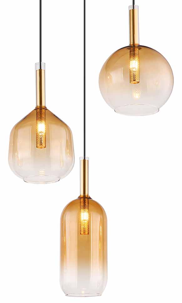 Suspension classique noire en métal et verre Globo Lopusa – Image 2