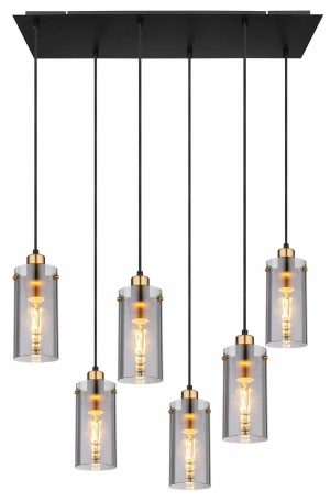 Alternative view of Suspension cylindrique classique noire Globo Fanni