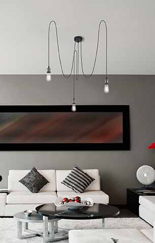 Suspension flexible 3 lumières noir L Globo Oliver – Image 4