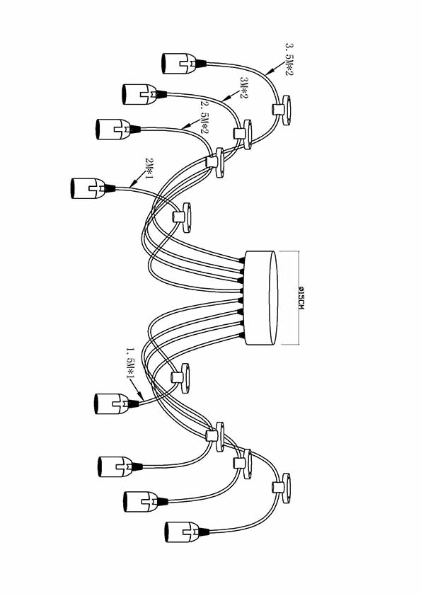 Suspension flexible 8 lumières noir Globo Oliver – Image 4