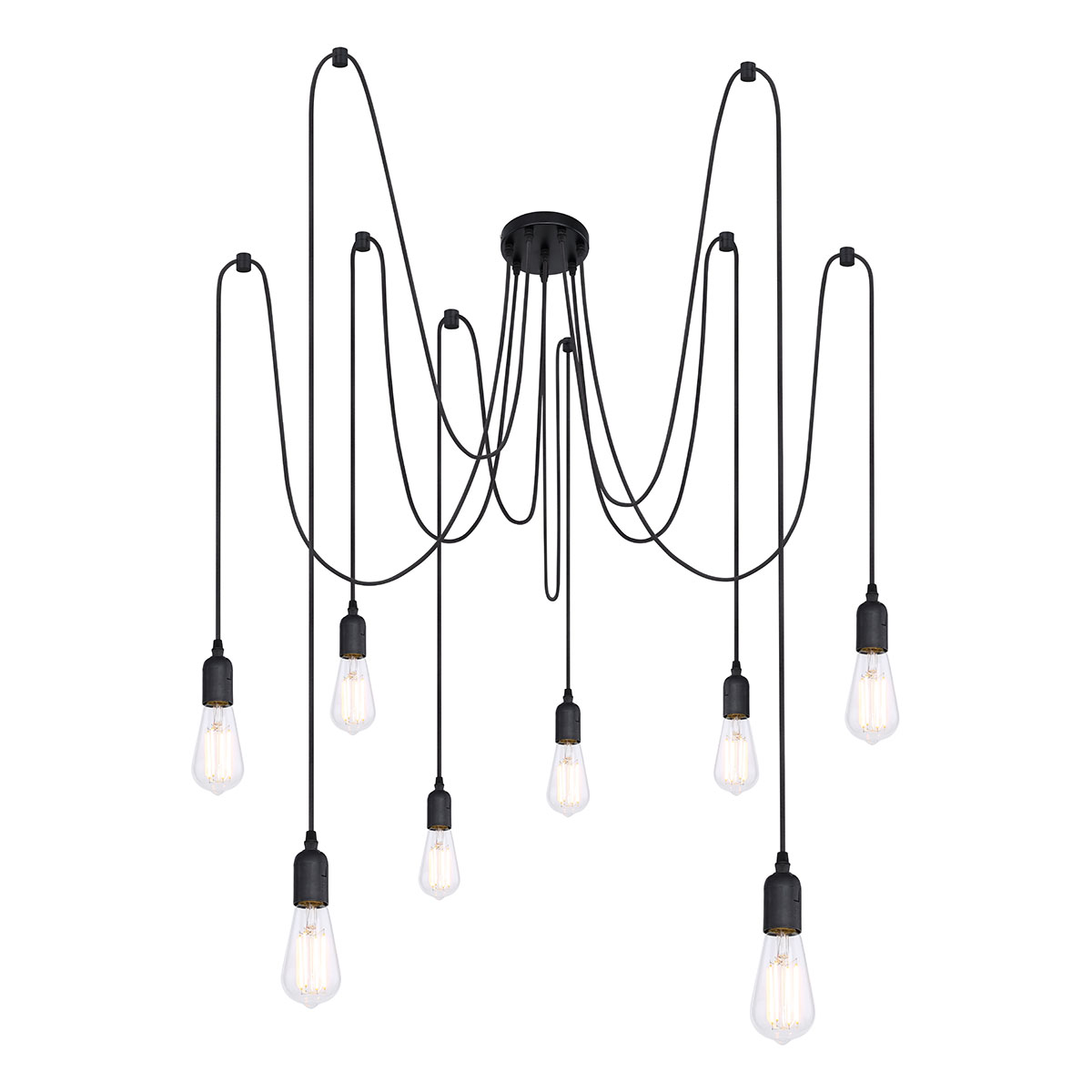 suspension-flexible-8-lumières-noir-globo-oliver-a110-8