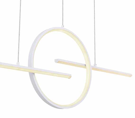 Suspension géométrique blanche télécommande Globo Barral – Image 3