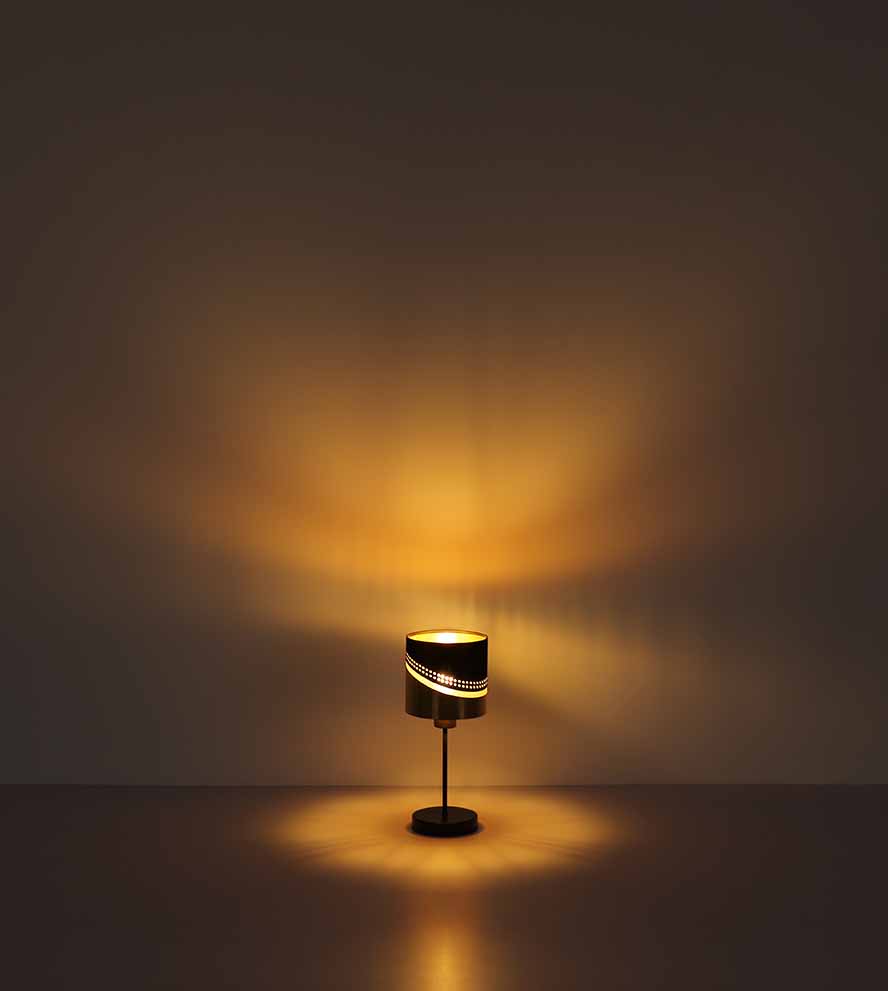 Suspension glamour noire avec capot doré Globo Or – Image 4