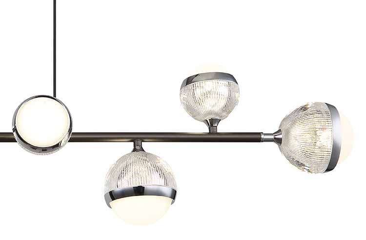 Suspension métal 8 boules en acrylique anthracite/chrome L Globo Untsy – Image 3