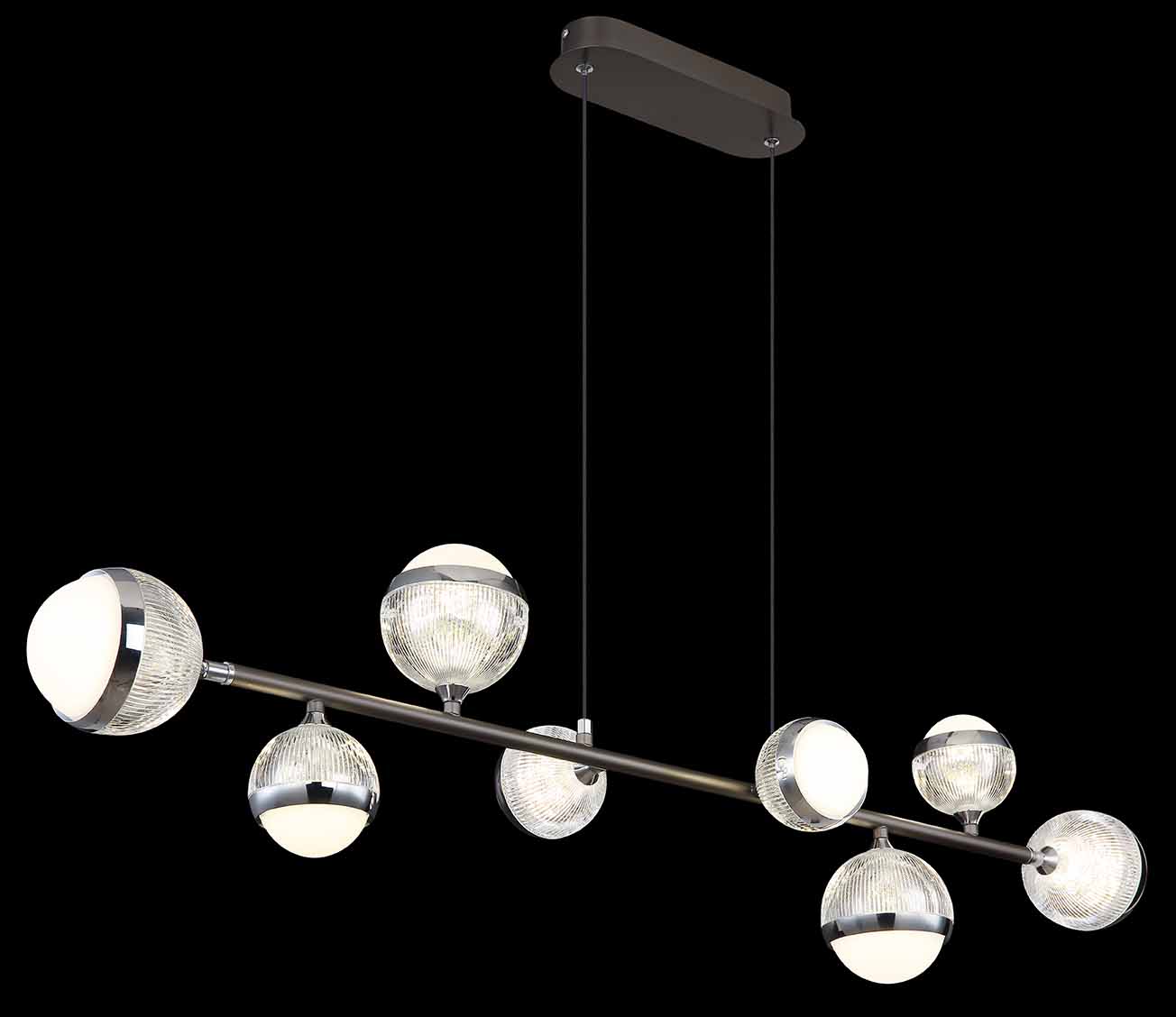Suspension métal 8 boules en acrylique anthracite/chrome L Globo Untsy – Image 4