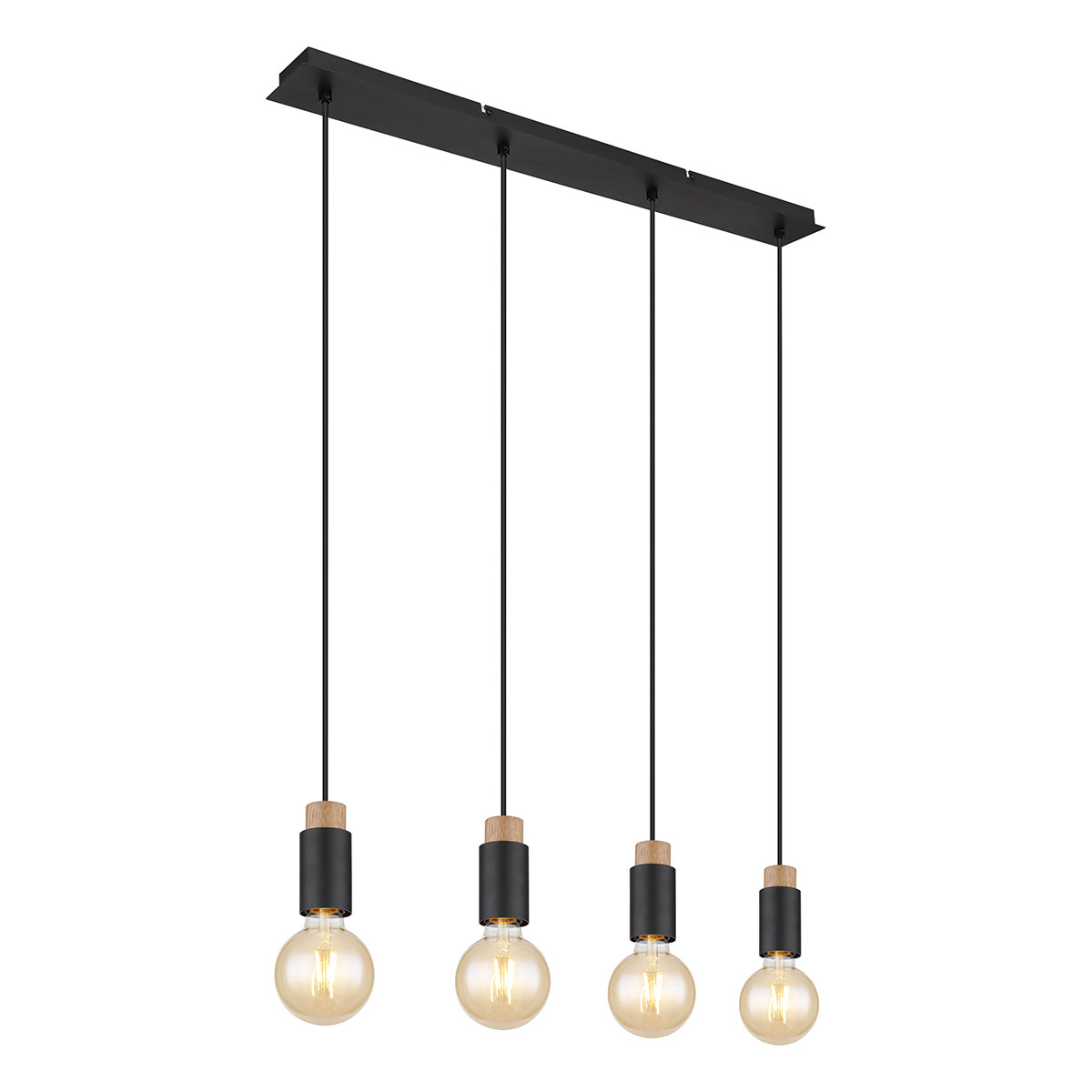 suspension-minimaliste-noire-4-lumières-globo-matti-54045-4h