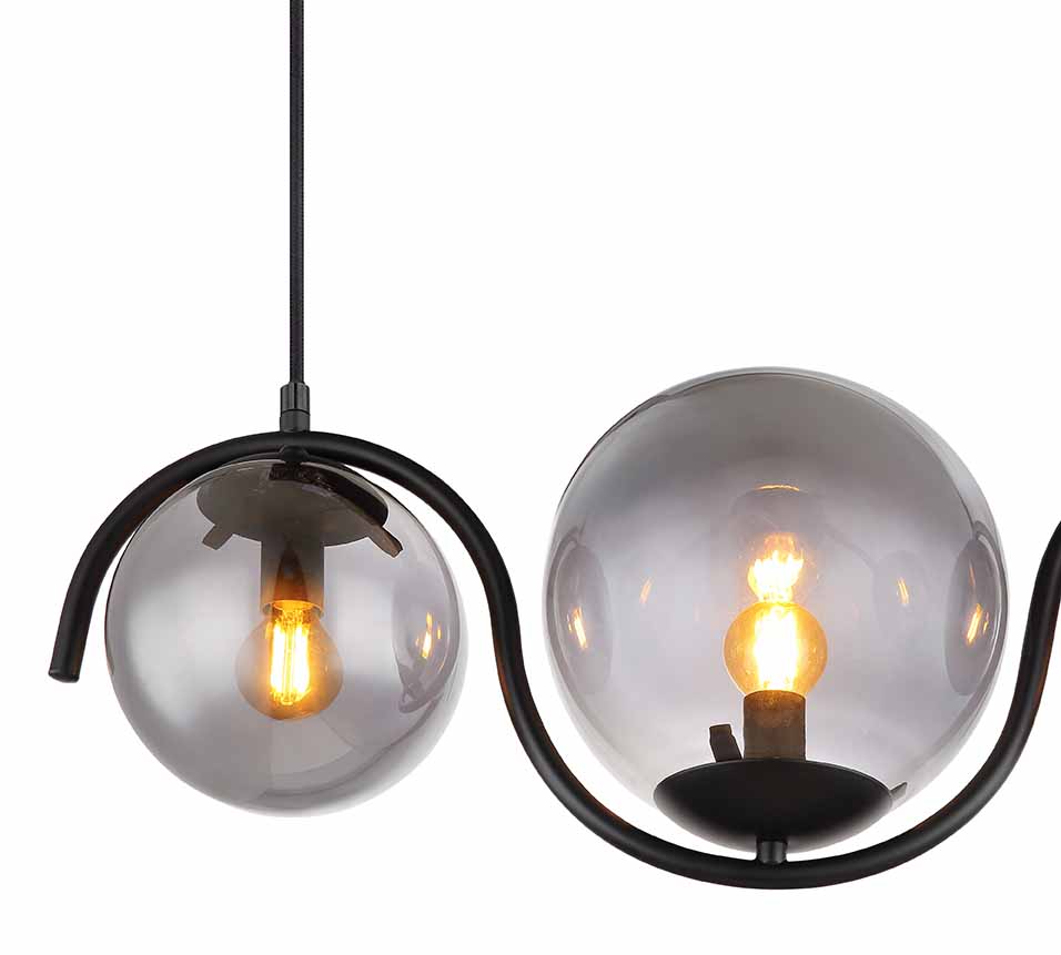 Suspension moderne boule noire Globo Porry – Image 3