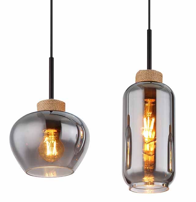 Suspension moderne en verre et métal noir Globo Matt – Image 3