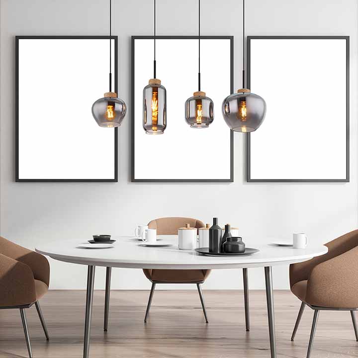 Suspension moderne en verre et métal noir Globo Matt – Image 4