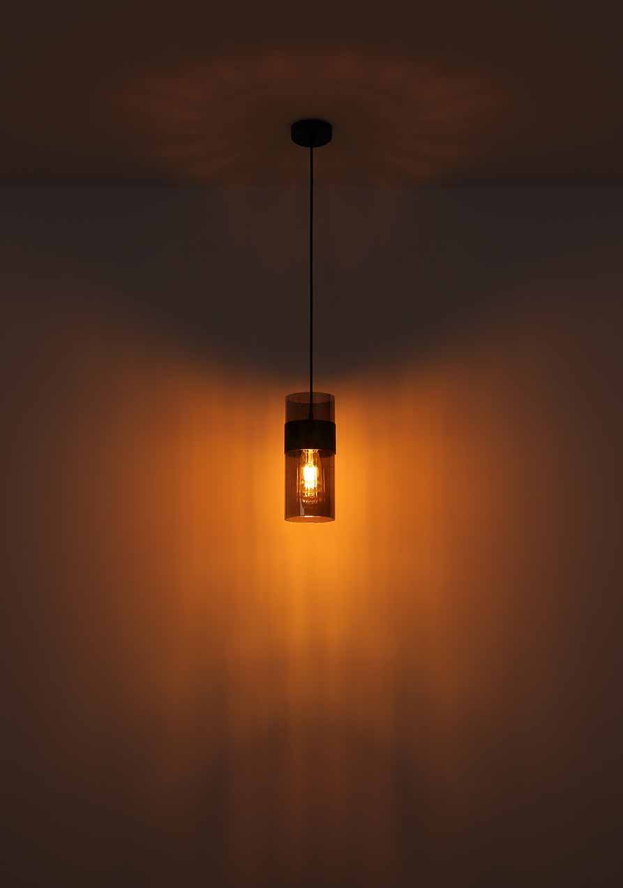 Suspension moderne noire cylindrique Globo Scarfina – Image 3