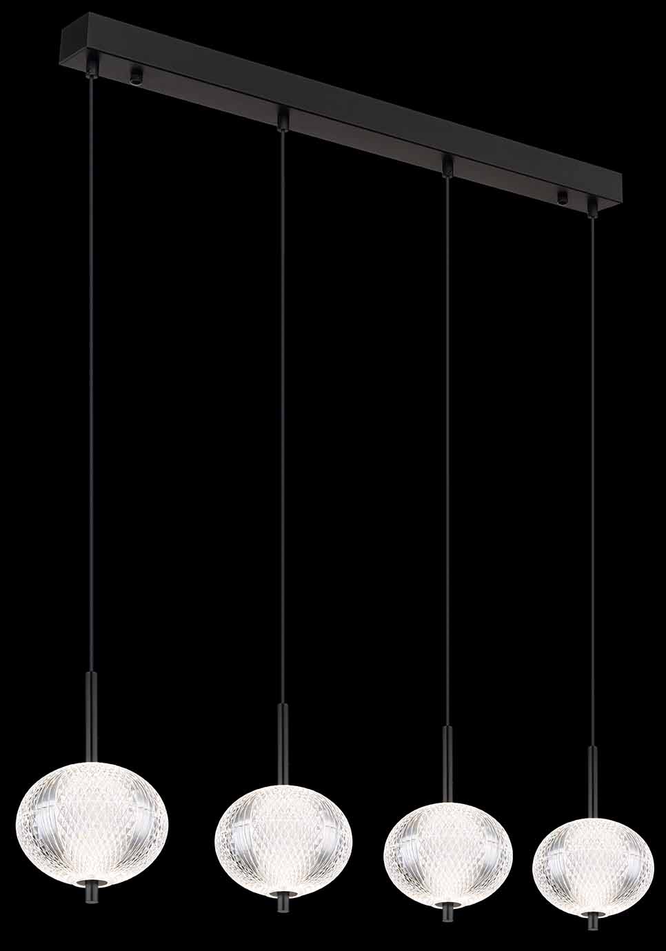 Suspension moderne noire en métal et verre Globo Aida – Image 4