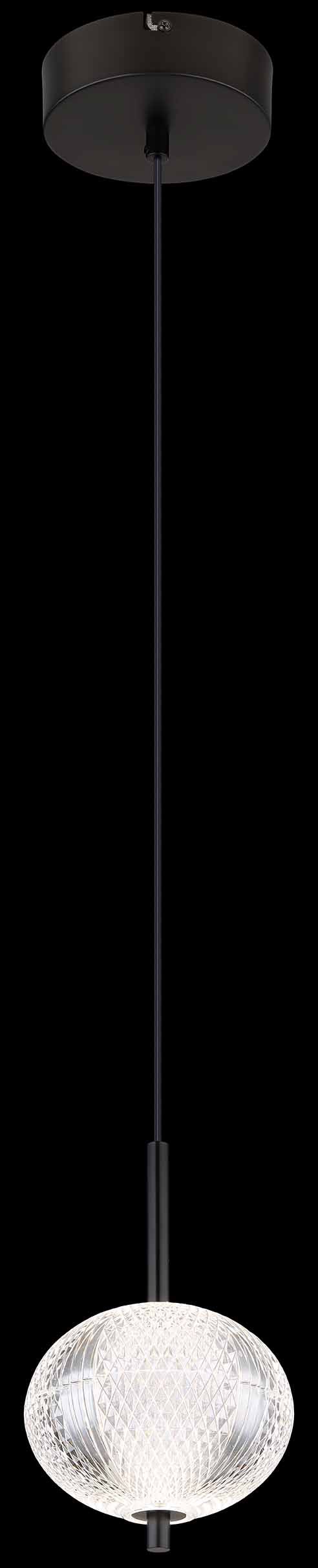 Suspension moderne noire en métal et verre Globo Aida – Image 3