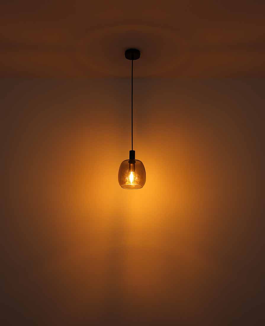 Suspension moderne noire en métal et verre Globo Garri – Image 4