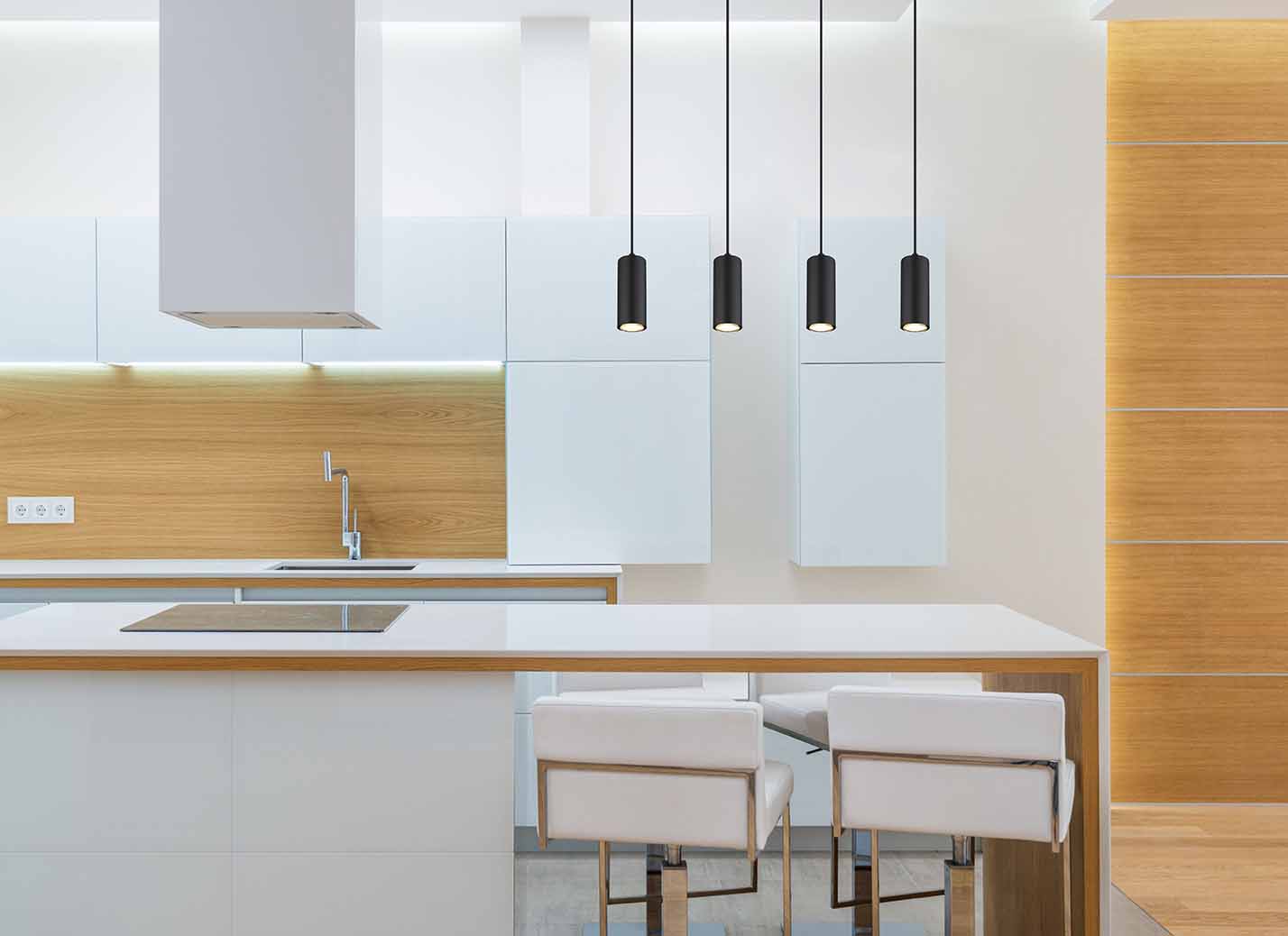 Suspension noir-naturel 4 spots Globo Robby – Image 4