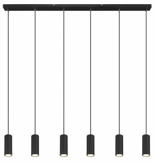 Alternative view of Suspension noire 6 spots Globo Robby