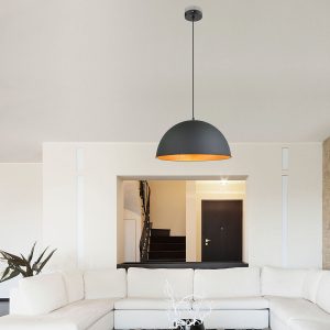 suspension-noire-en-forme-de-dôme-doublée-or-globo-lenn-58305h