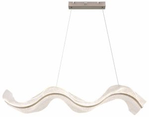 Alternative view of Suspension ondulée allongée nickel/transparent Globo Saque