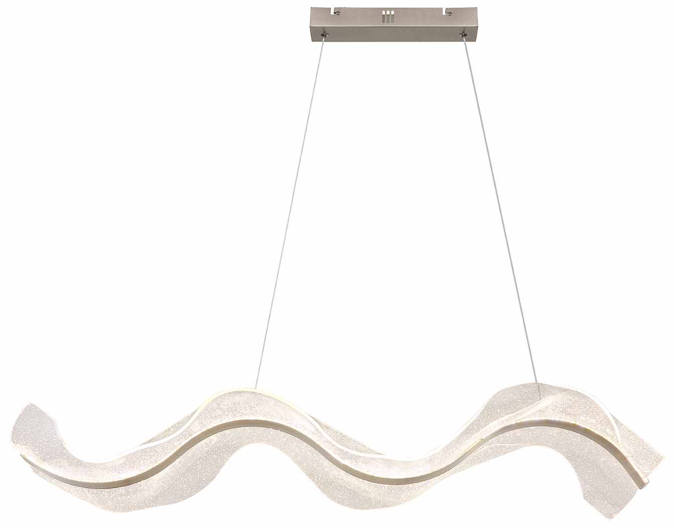 Suspension ondulée allongée nickel/transparent Globo Saque – Image 2