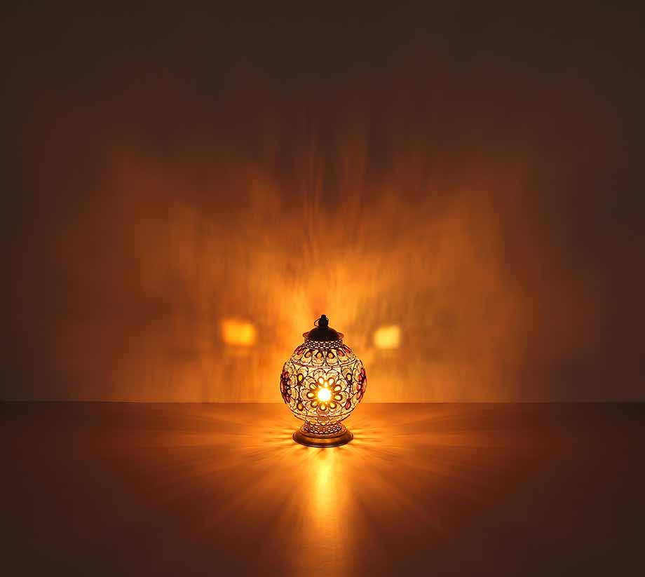 Suspension orientale en métal argenté Globo Gelasius – Image 4