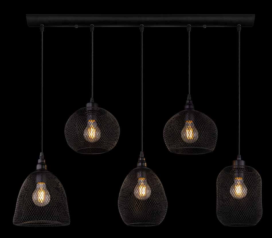 Suspension orientale en métal noir Globo Anya – Image 5