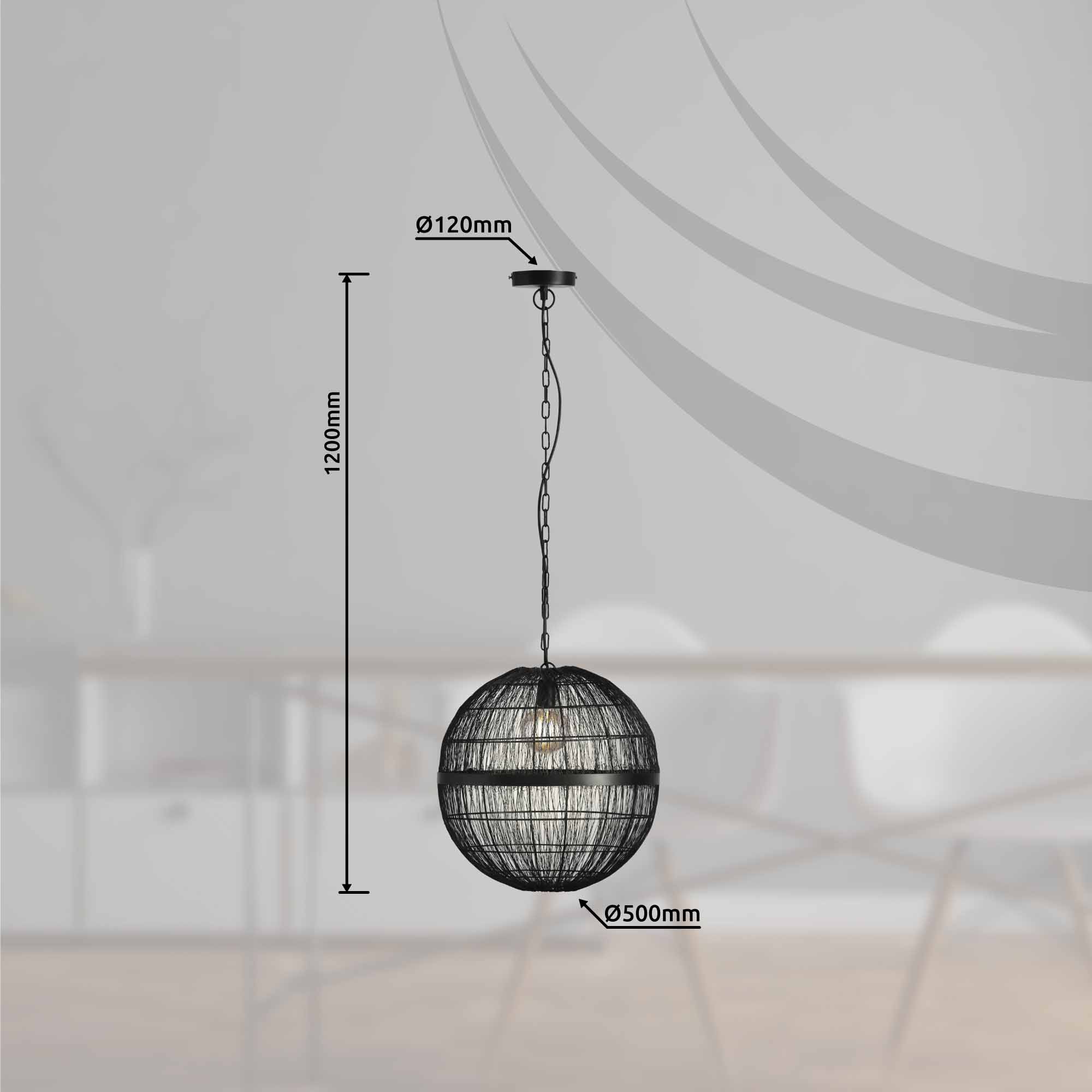 Suspension boule noire orientale Globo Hermi II – Image 2