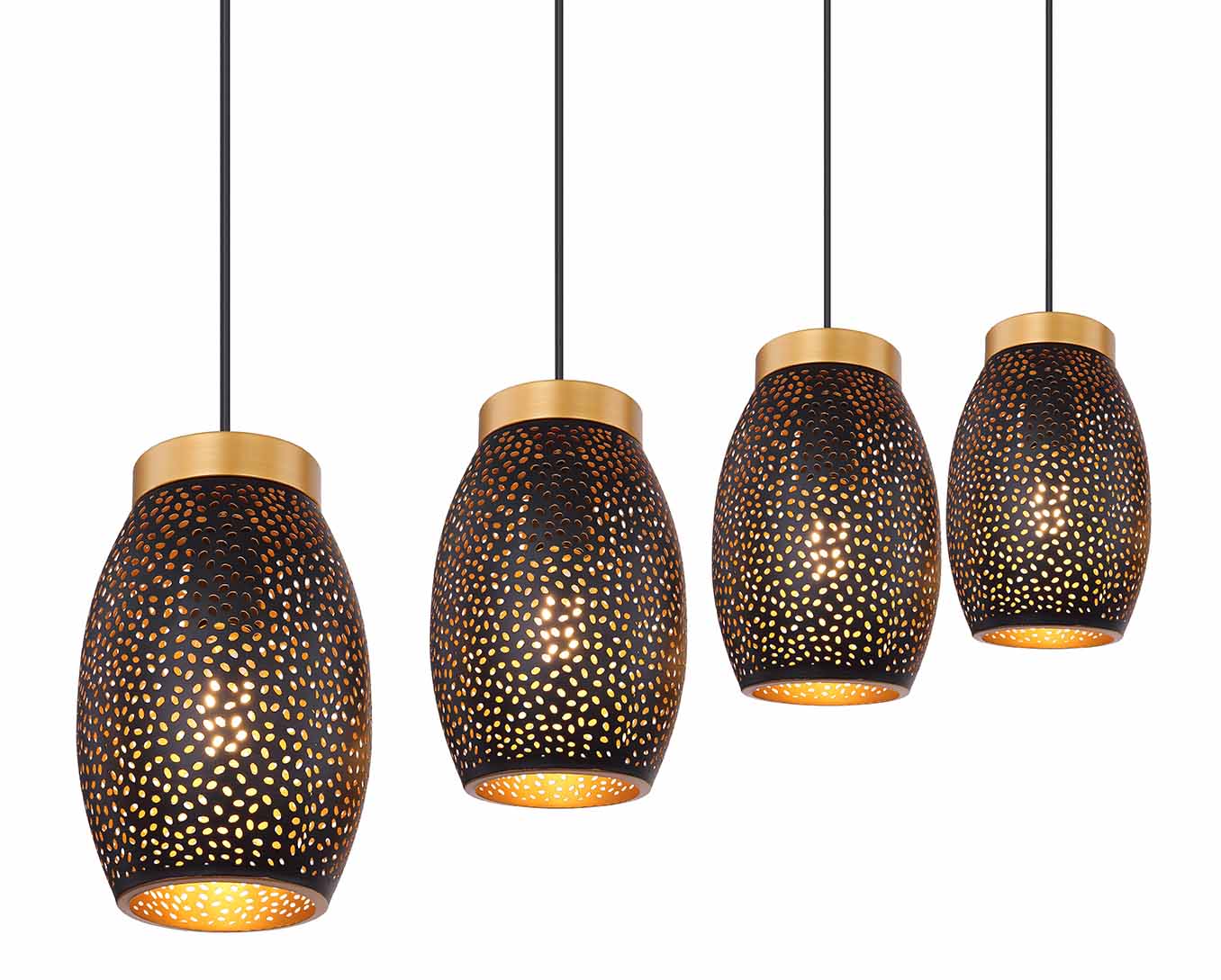 Suspension rétro en métal doré Globo Narri – Image 3