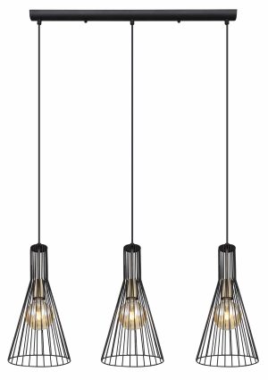 Alternative view of Suspension rétro noire en métal Globo Milli