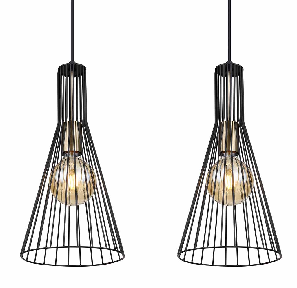 Suspension rétro noire en métal Globo Milli – Image 3