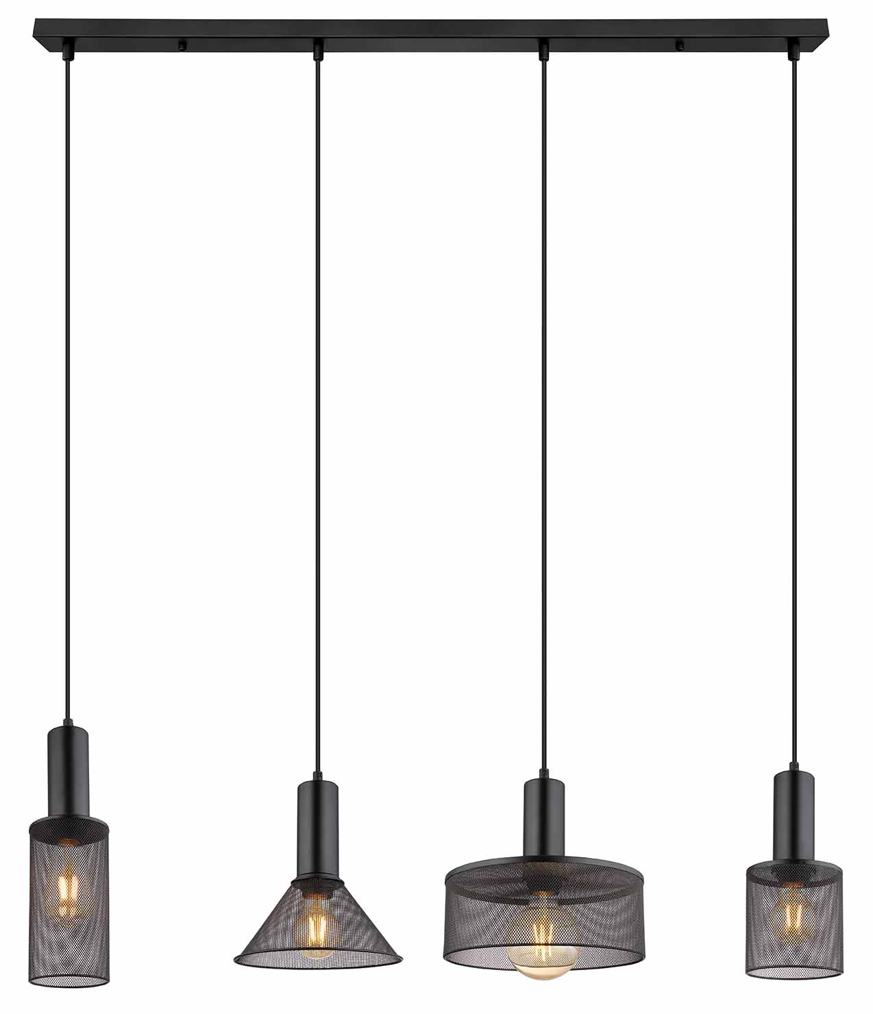 Suspension rétro noire en métal grillagé Globo Jedd – Image 2