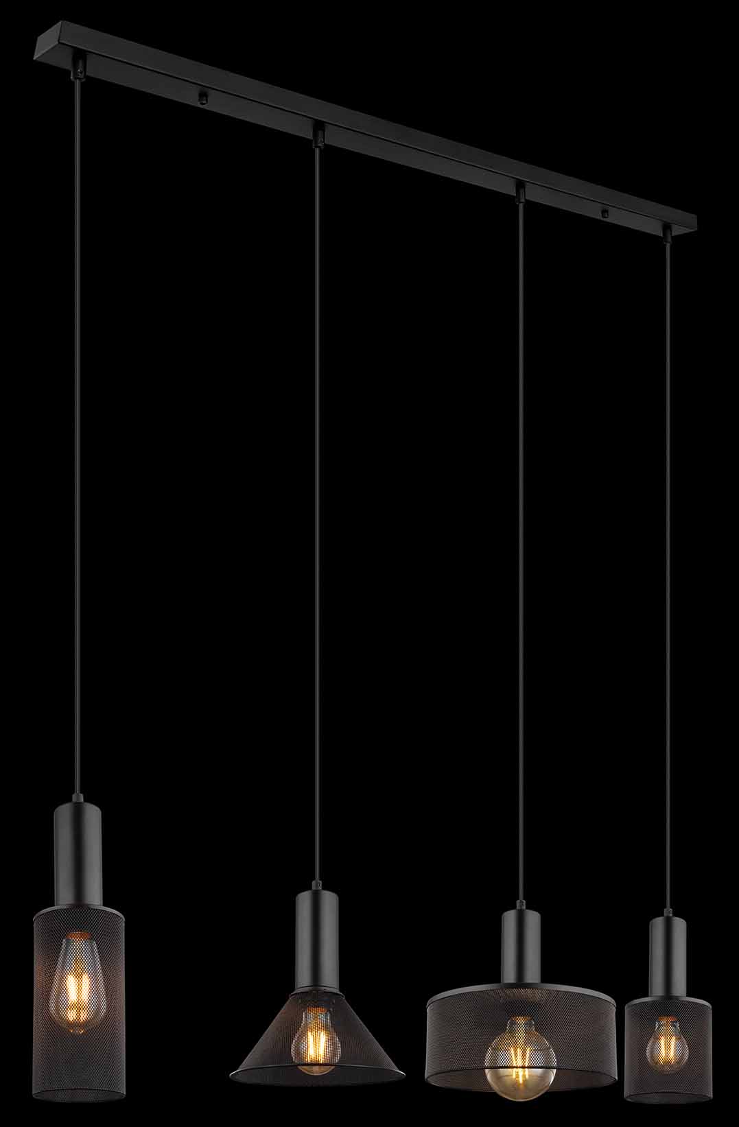 Suspension rétro noire en métal grillagé Globo Jedd – Image 4