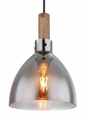 Alternative view of Suspension ronde moderne noire Globo Mattea