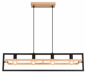 Alternative view of Suspension rurale en bois brun Globo Erica