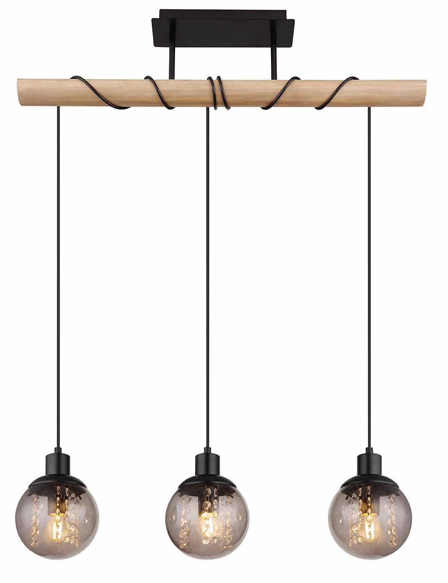 Suspension rurale noire à globes Globo Richard – Image 2